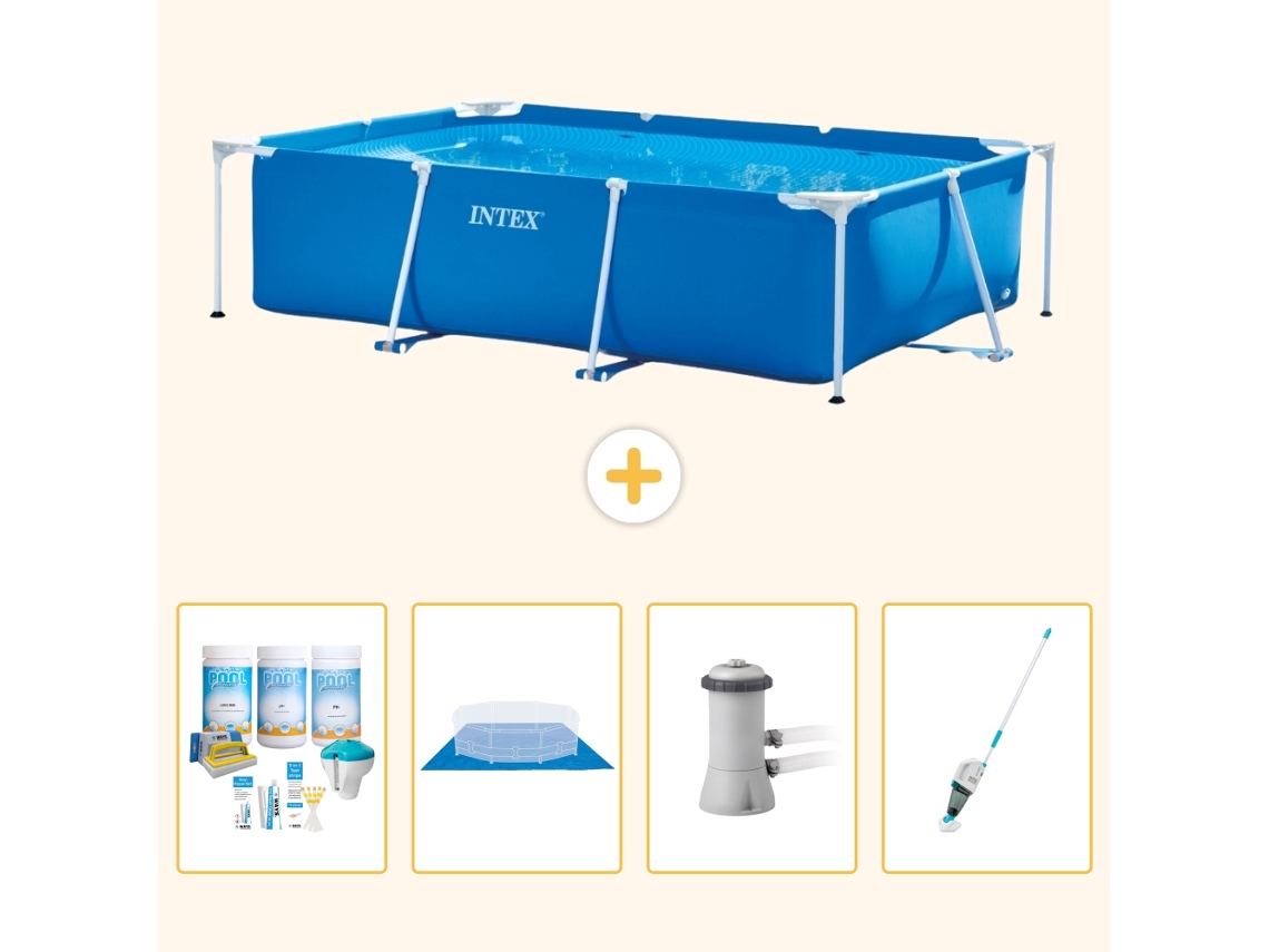 Intex Piscina Com Estrutura Retangular - 300x200x75 Cm - 5-peças S20839