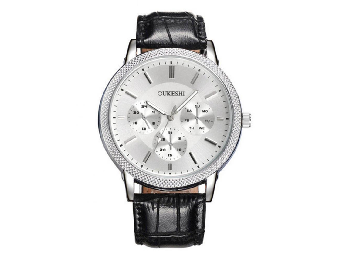 Reloj De Pulsera Analógico De Cuarzo Para Hombres Con Correa De Pu Estilo Business