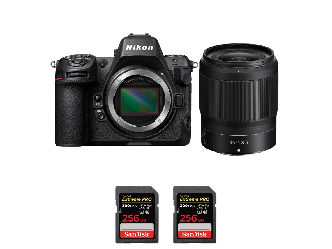 Z8 + Z 35mm F/1.8 S + 2 Sandisk 256gb Uhs ii 300mb/s Máquina Fotográfica Híbrida Full frame + Ebook “20 Dicas para Fotos Que Impressionam” NIKON