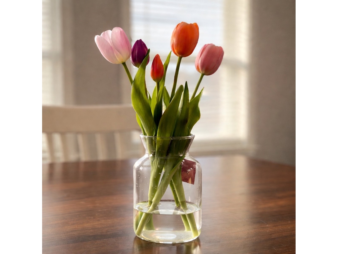Tulipas Artificiais Tulipas Cores Sortidas Rosa Antigo Flores Artificiais AQUAFORGE