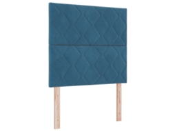 Conjunto 1 Cama Box Vidaxl Azul Veludo (90 X 190 Cm)