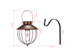 2026 lâmpada de Parede Solar Pendente Vintage Exterior Ip65 Impermeável para Jardim Pátio Caminho Controle de Luz Sensível