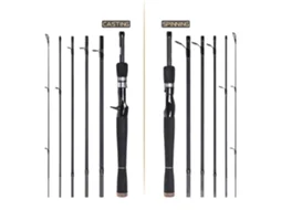 Vara de pesca de carbono para spinning e casting, 2,1m/2,4m, 6 polegadas, leve, para pesca com iscas.