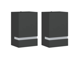 Conjunto 2 Candeeiros de parede p/ exterior VIDAXL aço inoxidável preto