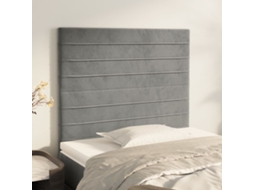 Vidaxl Cabeceira Cinza Claro 80x5x118/128 Cm Veludo