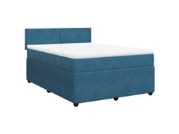 Box Spring Bed, Box Spring Beds Vidaxl Azul Veludo (160 X 200 Cm)