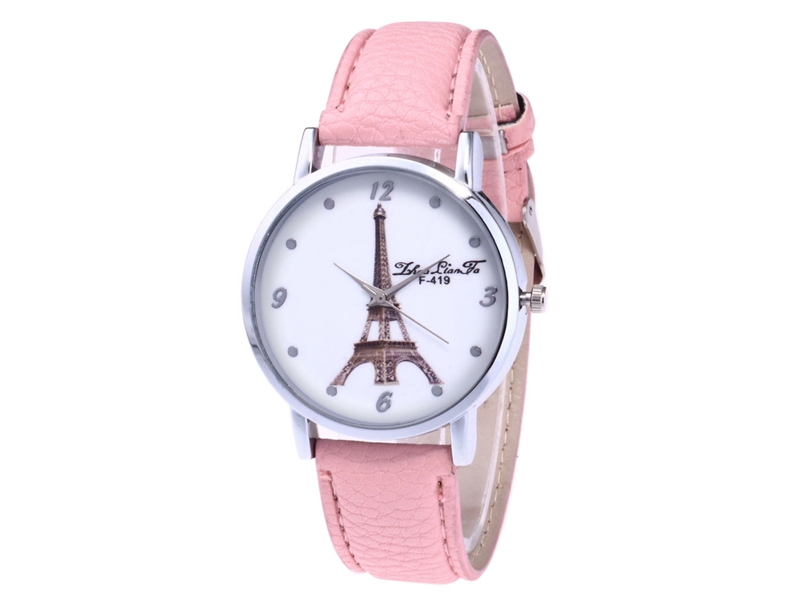Relógio de quartzo elegante e moderno para homem, relógio casual para presente (rosa)