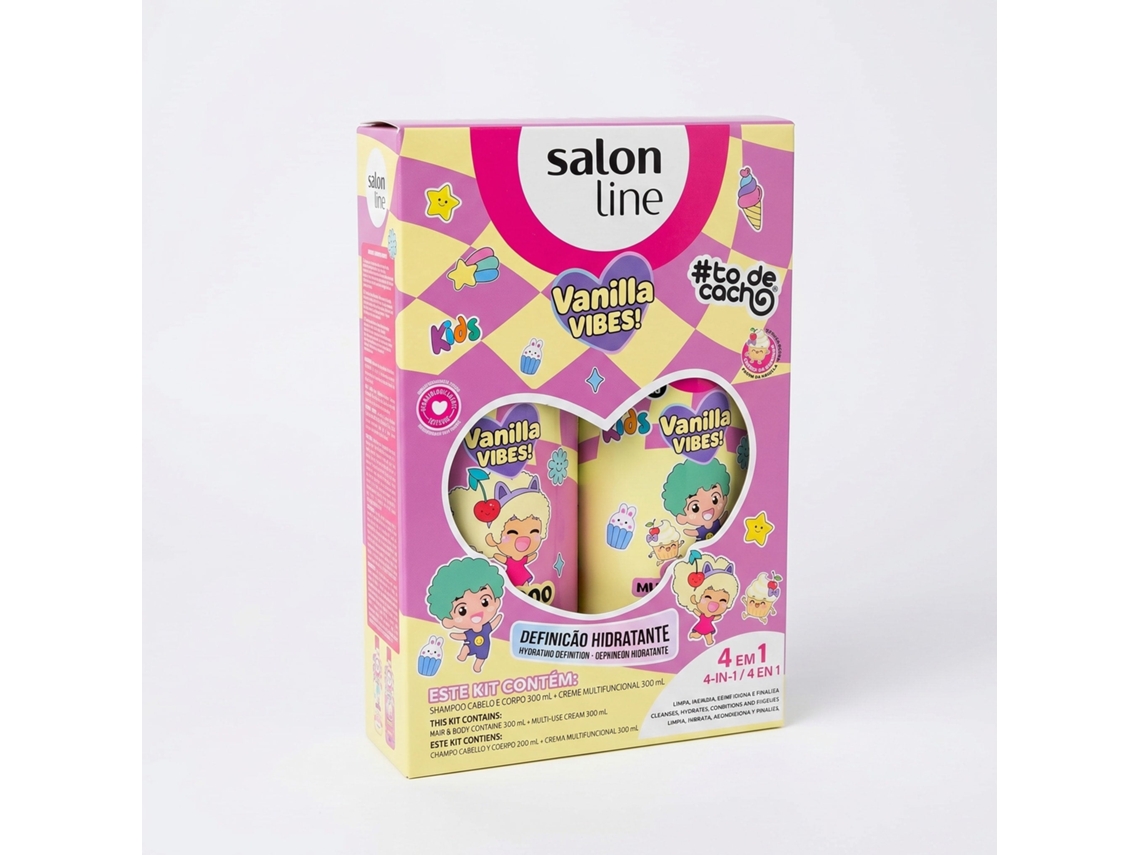Todecacho Kids Vanilla Vibes Pack Shampoo 2em1 + Creme Multifuncional 3em1 300ml SALON LINE