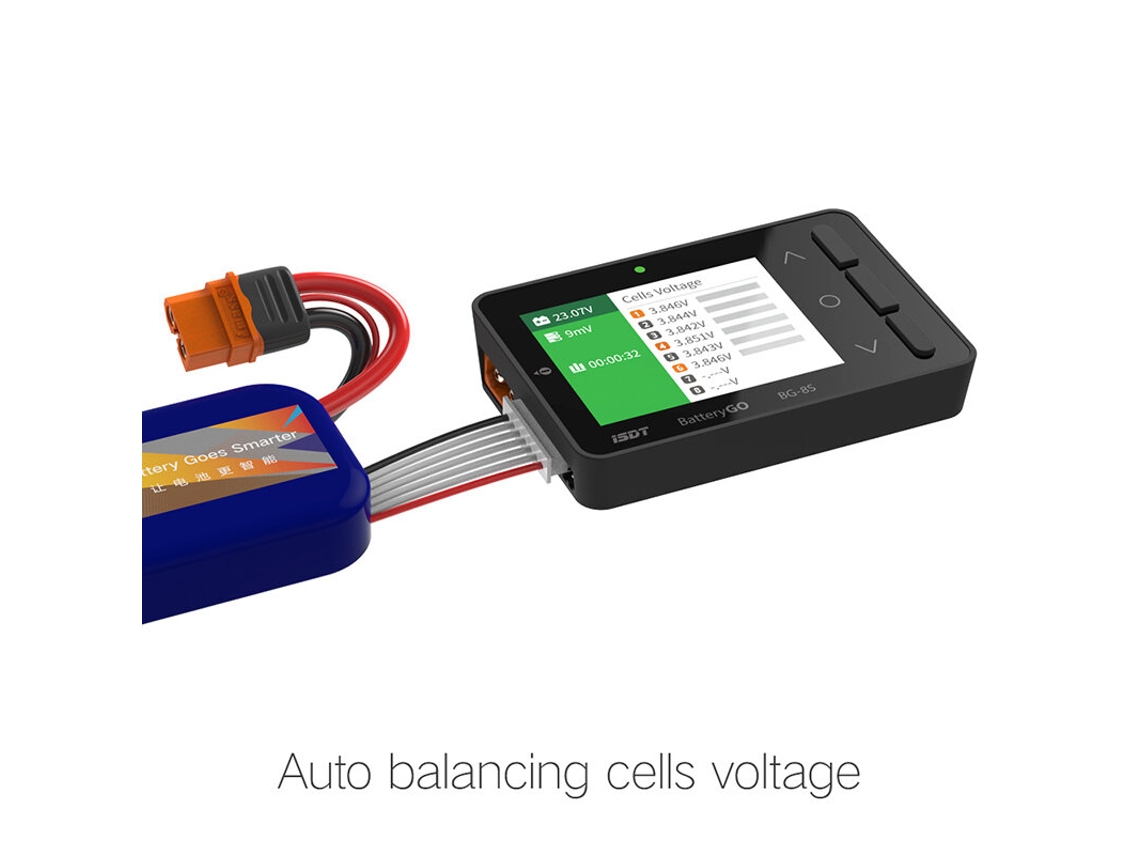 Isdt Battgo Bg 8s Verificador De Bateria Inteligente Balanceador Receptor Testador De Sinal Função De Carga Rápida