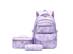 Conjunto Escolar, Feminina, Infantil, Impermeável Com Mochila E Lancheira