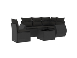 Garden Sofa Set, Garden Sofa Sets Vidaxl Preto Rattan / Vime (n/a)