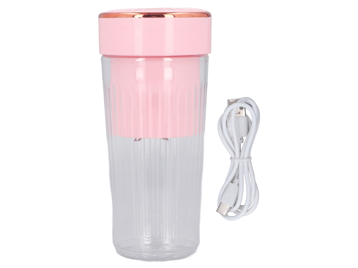 Mini Liquidificador Sem Fios com 6 Lâminas, Portátil e Multifuncional LAXISCREED, Cor Rosa