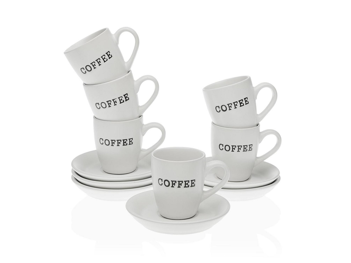 Conjunto de Chávenas de Café Coffee Cerâmica 12 Peças