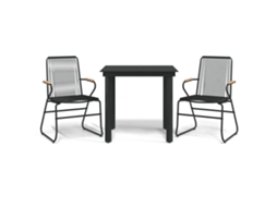 Garden Dining Set, Garden Dining Sets Vidaxl Preto Aço (80 Cm Table Length)