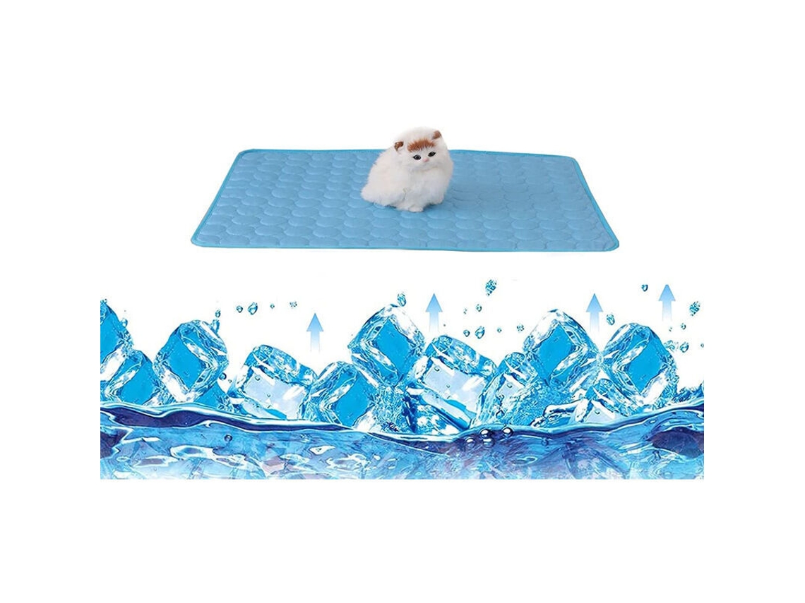 Tapete Refrescante, em Malha, para Cães e Gatos, Lavável, Respirável, 100x7 Cm, Prateado AQUAFORGE