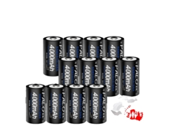 Bateria Recarregável Palo Tamanho C, Capacidade De 4000mah, Ni Mh Ecológica,12 Preto C Oem