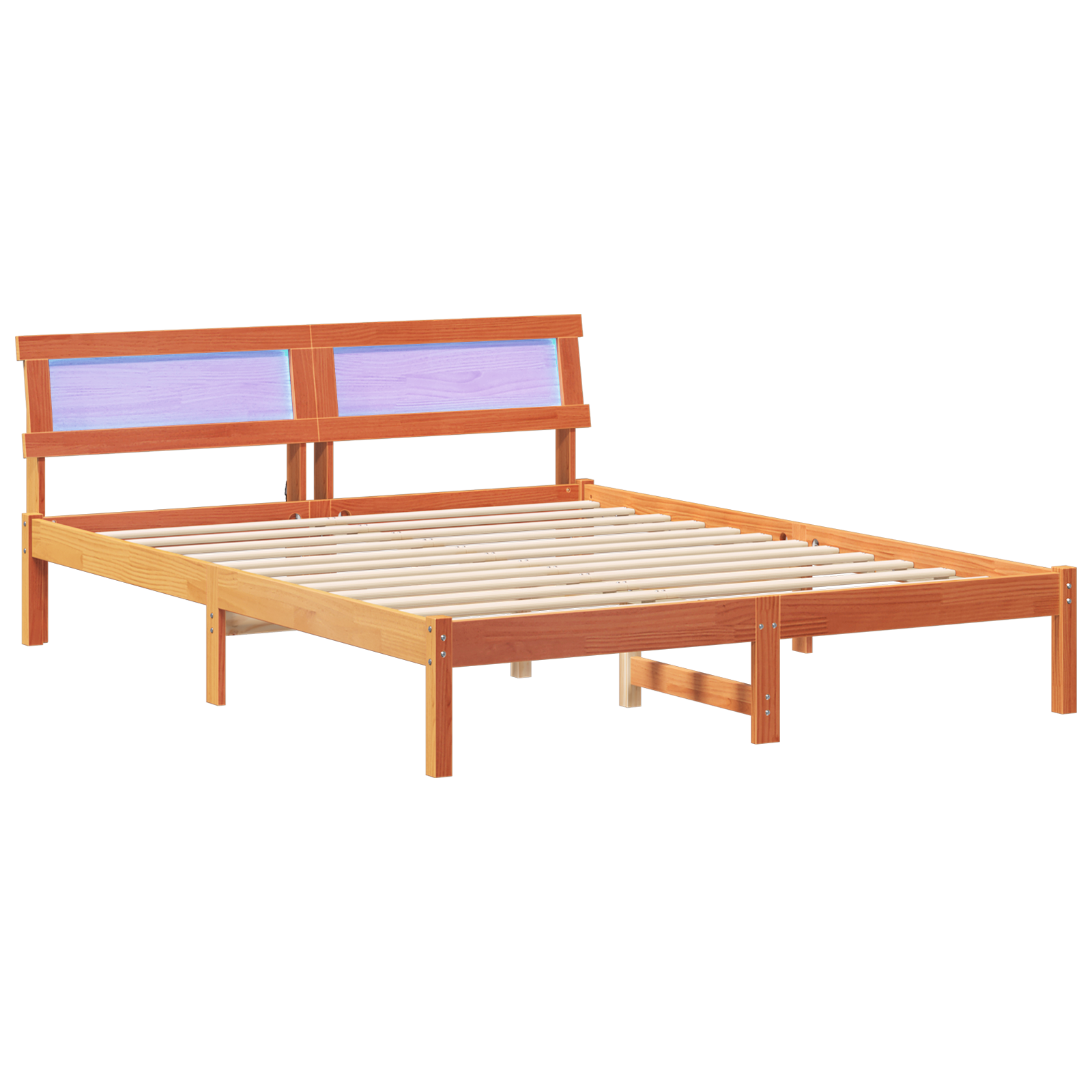 Conjunto 1 Estrutura Da Cama Vidaxl Castanho Madeira De Pinho Maciça (150 X 200 Cm)