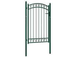 Vidaxl Portão De Cerca Emmen Com Topo Arqueado, Aço, 100x106 Cm, Verde