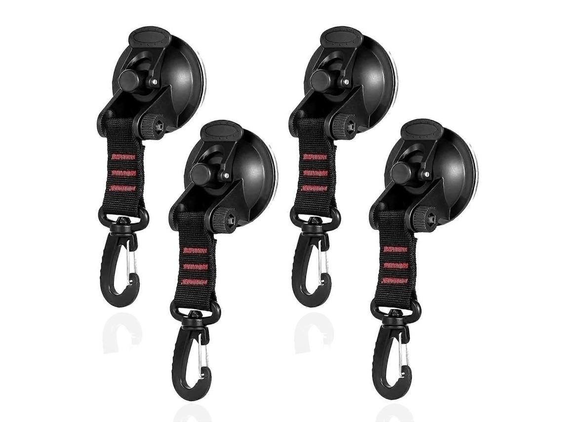 Conjunto de 4 Suportes Ventosa Reforçados com Rotação 360​​ Graus, Ideais para Camping, Uso Doméstico BRILVIBERA