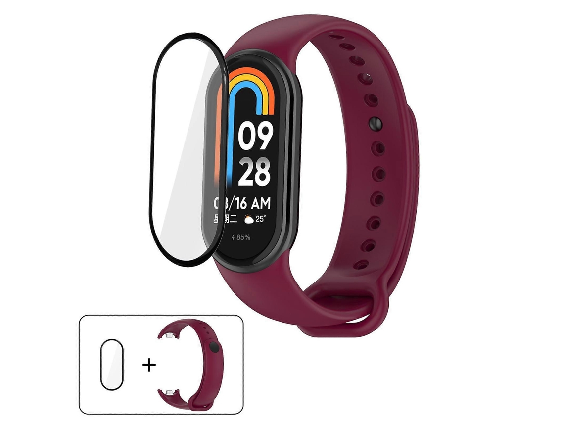 Pulseira De Silicone De Cor Sólida Com Película Curva 3d