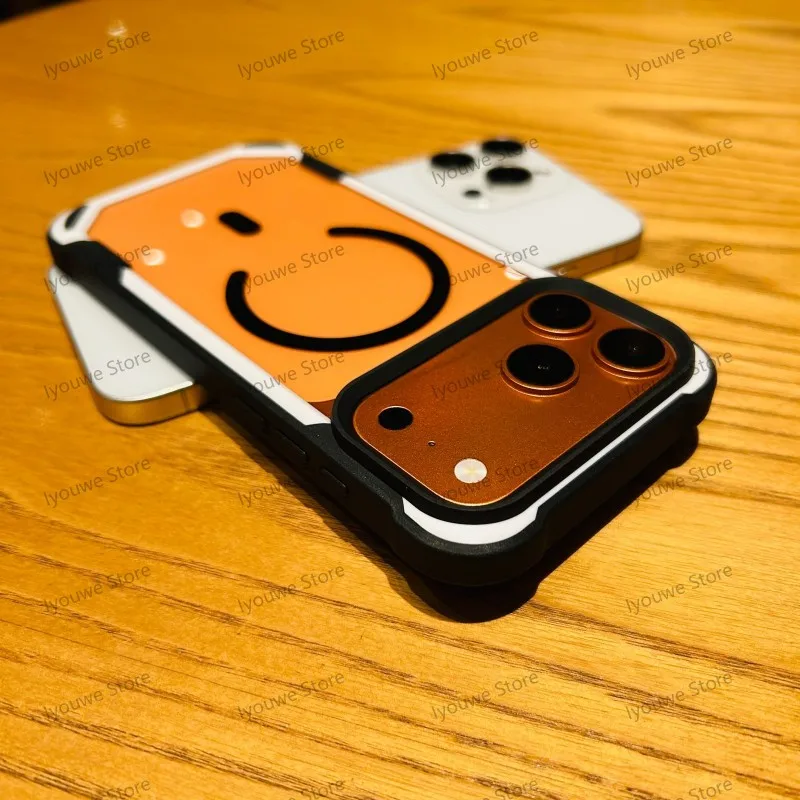 Capa Magnética Transparente Para Celular (iphone 14 Plus Preto), Feita De Acrílico Resistente A Impactos.