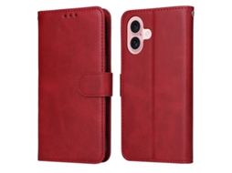 Capa Flip De Couro Para Iphone 16 - Textura De Bezerro Clássica