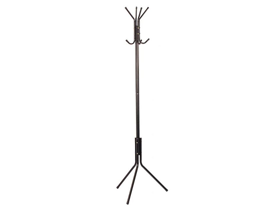 Tradineur Cabide Metálico De Pé Com 8 Ganchos, Porta Casacos E Chapéus, Estilo Minimalista, Para Hall, Sala Ou Escritório Acan (preto 170 X 48 Cm)