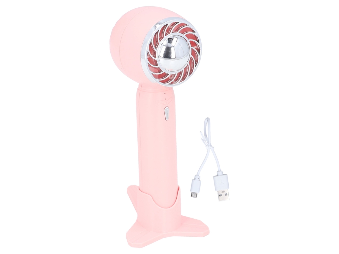 Ventilador Portátil Usb Recarregável 2000mah Rosa Viagem Mesa