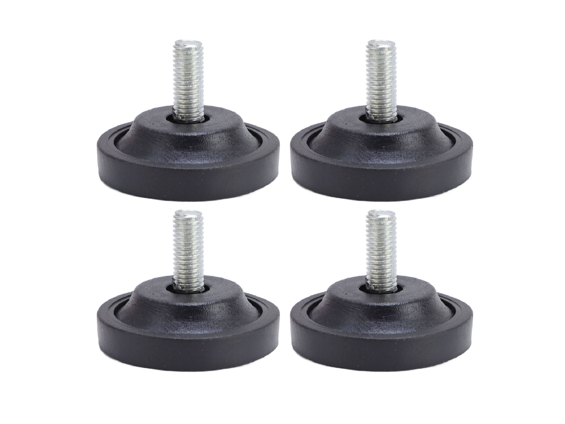 4pcs pés de borracha com parafuso ajustável M10 para móveis, diâmetro 58mm | S/MARCA