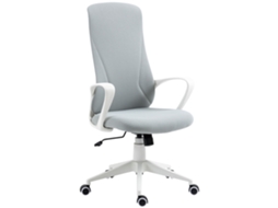 Cadeira de Escritório Ergonómica Poliéster, Espuma, Nylon, Pu e Aço Cor Cinza Claro 62x56x110-119,5 cm Vinsetto