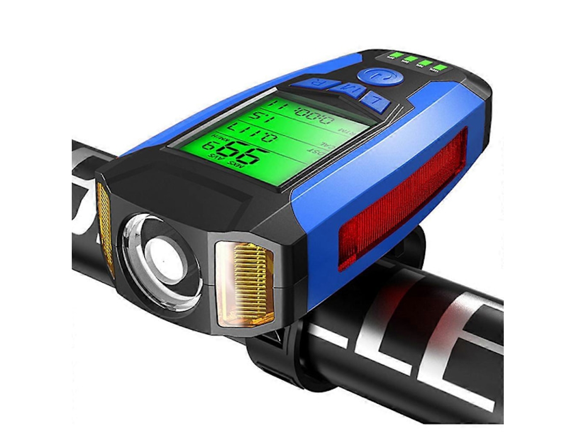 Farol Led Para Bicicleta, Velocímetro, Buzina, Recarregável Usb, 130db
