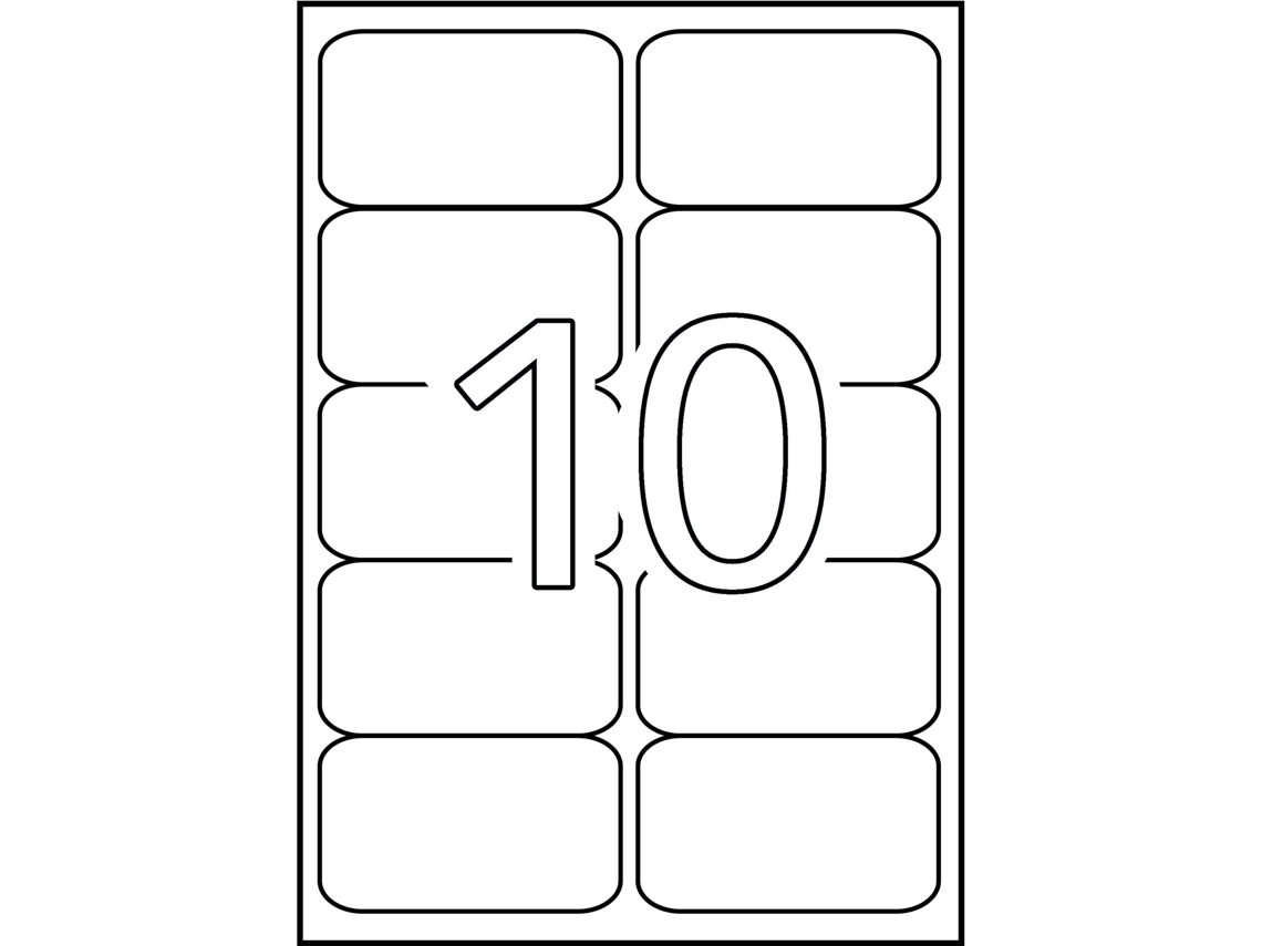 Etiquetas Adesivas de Poliéster Resistente a Intempéries 20 Folhas APLI (Branco - 99,1 X 57 mm)