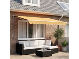 Vidaxl Toldo Retrátil Areia 400 × 350 Cm Poliéster E Alumínio