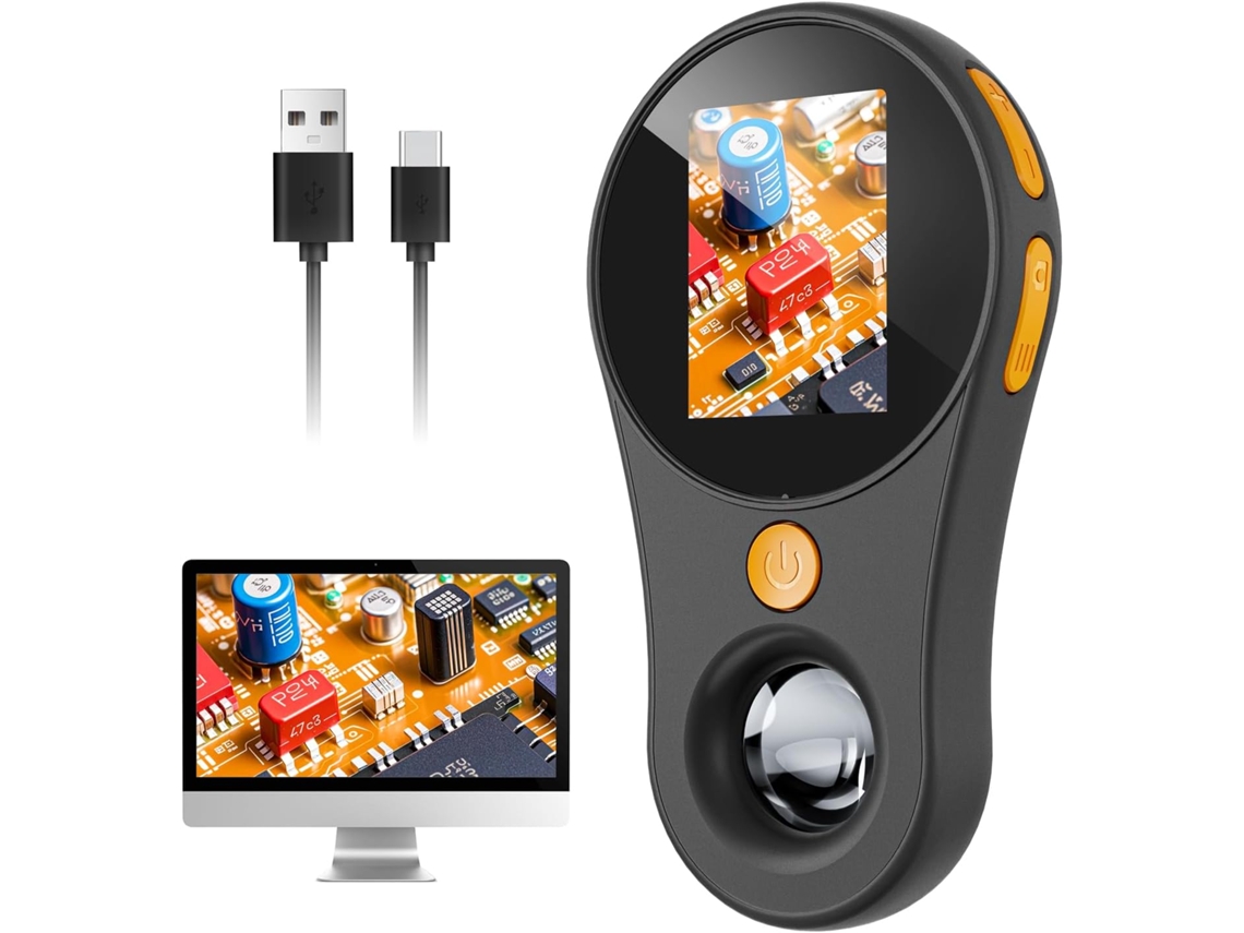 Microscópio Digital Macro Portátil com Foco Fixo, Tela Ips de 2", Ampliação de 100x, Compatível com Pc, Microscópio de Bolso Portátil BRILVIBERA