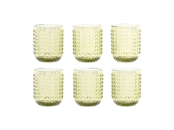 Conjunto De Copos Em Casa Esprit Verde Cristal Com Relevo 275 Ml (6 Unidades)