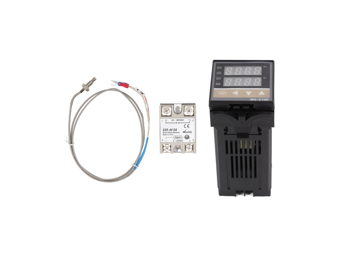 Conjunto De Controlador De Temperatura Pid Com Termopar M6 Módulo Relé 40a Ac85v-265v