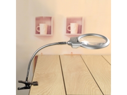Lâmpada De Mesa Com Lupa Led Flexível E Pinça, Mãos Livres Para Leitura E Pintura