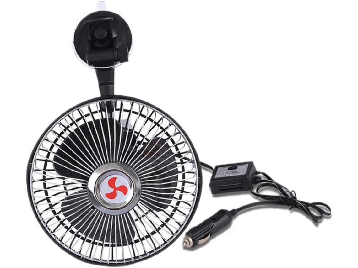 Ventilador De Carro 24v E 6 Polegadas, Em Abs Preto E Metal, Leve E Com Sistema De Resfriamento
