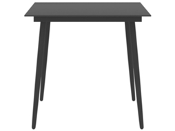 Maison Exclusive - Mesa De Jantar Para Jardim 80x80x74 Cm Aço E Vidro Preto