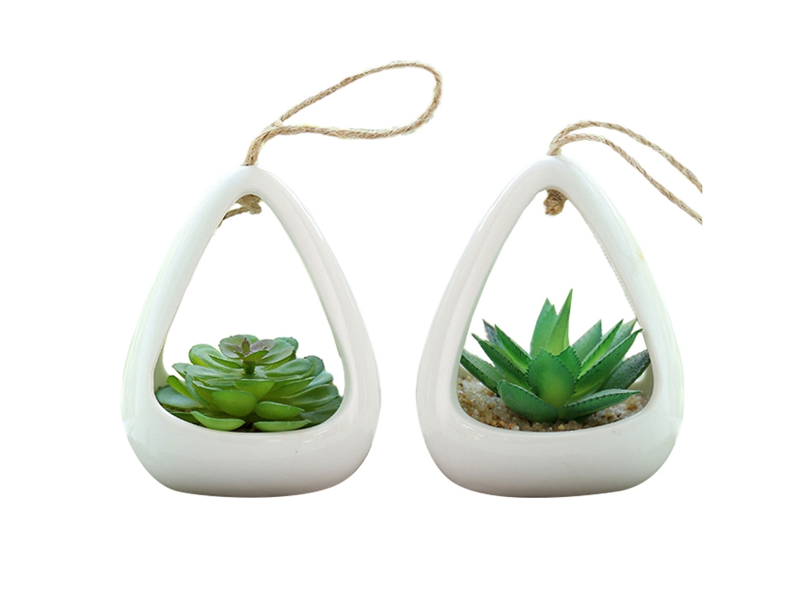 2 Peças de Suculentas de Simulação Ornamentos Criativos de Moda para Pendurar na Parede Flores Artificiais e Plantas Verdes RNEMITERY