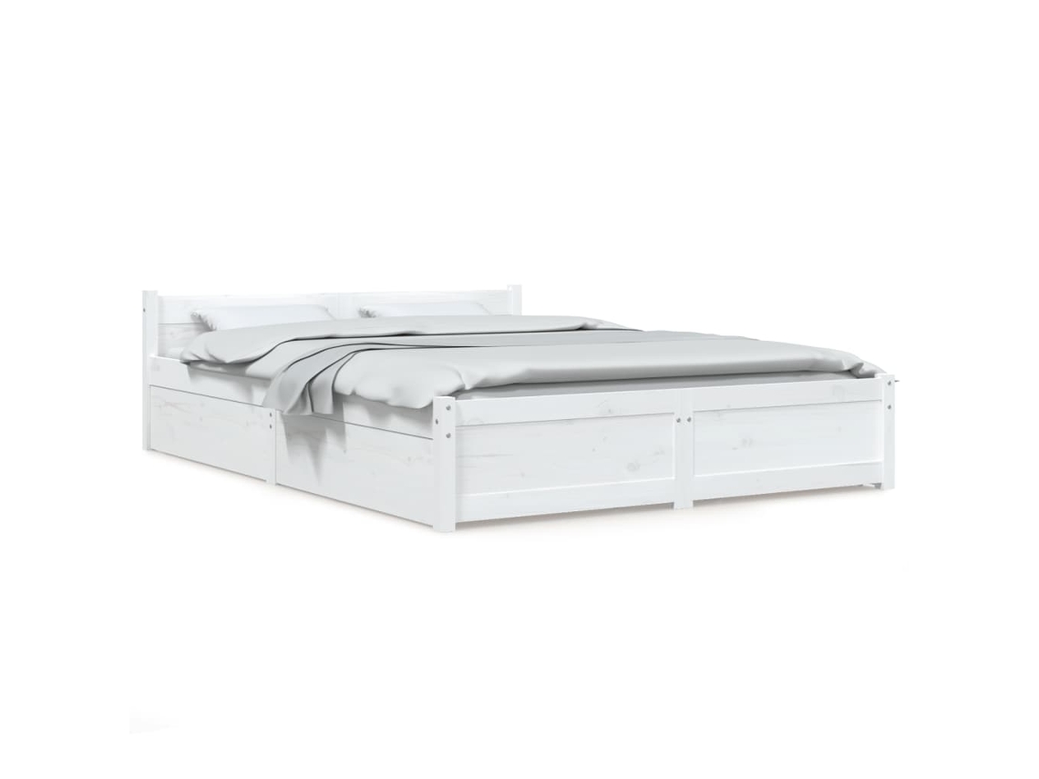 Bed Frame, Bed Frames Vidaxl Branco Madeira (120 X 200 Cm)