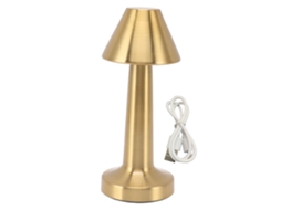 Lâmpada de Mesa Led Sem Fio 3w 3 Cores Ajuste Contínuo de Brilho Carregável Usb Ouro