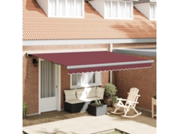 Vidaxl Toldo Retrátil Manual 400x300 Cm Bordô