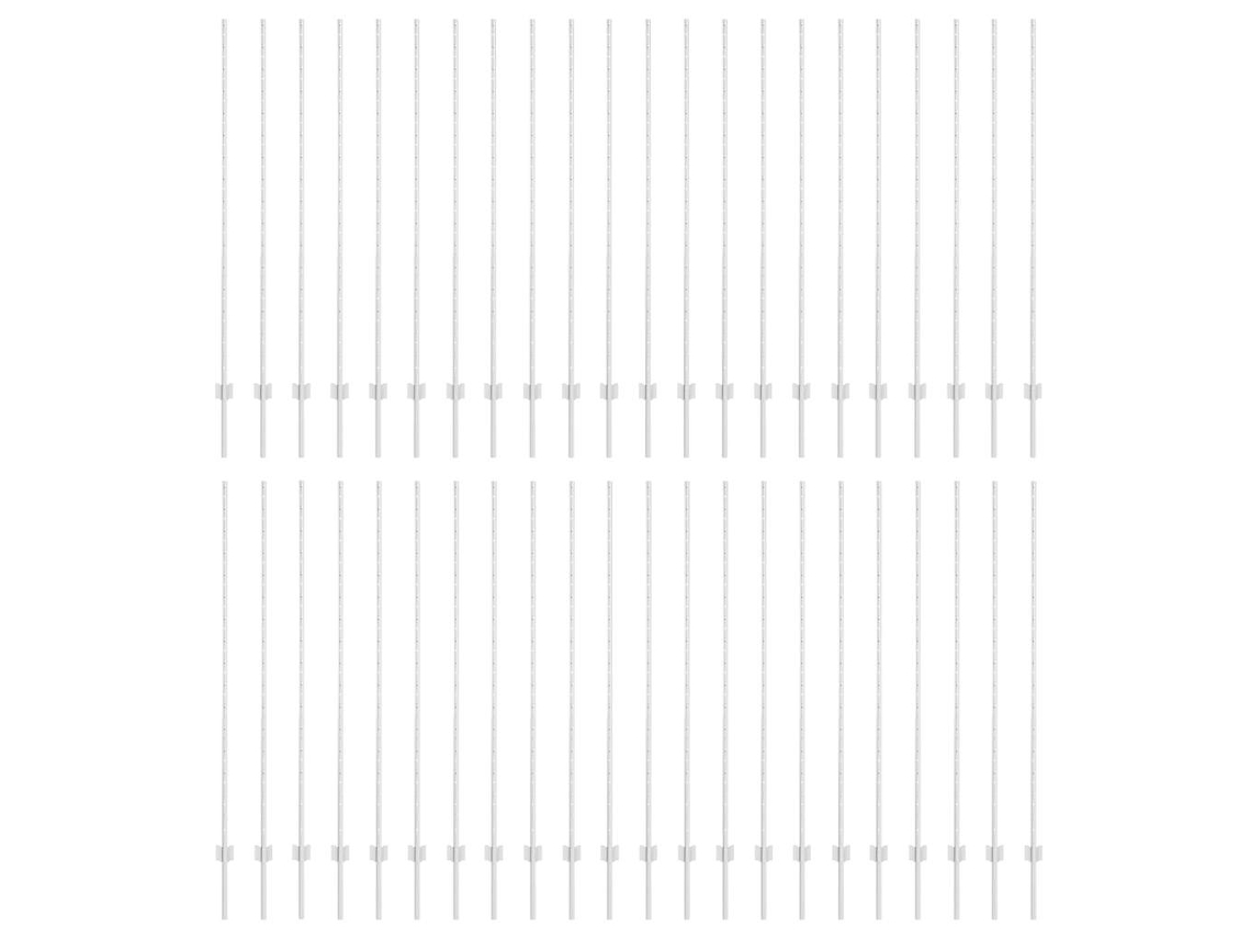 Conjunto 44 Poste De Jardim Vidaxl Prateado Aço (200 Cm)