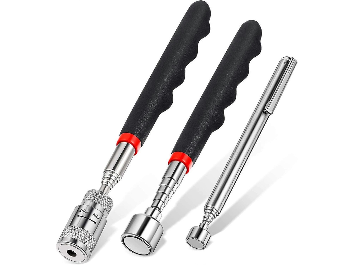 3 Ferramentas Magnéticas Telescópicas com Luz Led: 8 Lb, 20 Lb e 3 Lb para Coletar Peças Metálicas