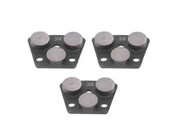 3 Peças De Lixas Diamantadas Trapezoidais Para Corte De Pisos De Concreto, 3 Dentes Cilíndricos, Grit 30 Preto