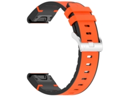 Pulseira Laranja De 22mm Silicone E Couro 22 Mm Inf