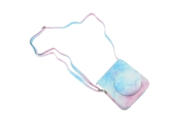 Bolsa Protetora Para Mini Câmera Instantânea, Estojo Em Pu Com Alça De Ombro Ajustável, Compatível Com A Câmera Fujifilm Instax Mini 12, Azul E Rosa.