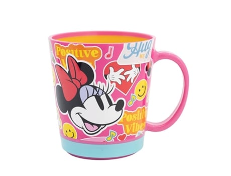 Caneca Minnie Mouse Flower Power Antivibração Pp 410 Ml