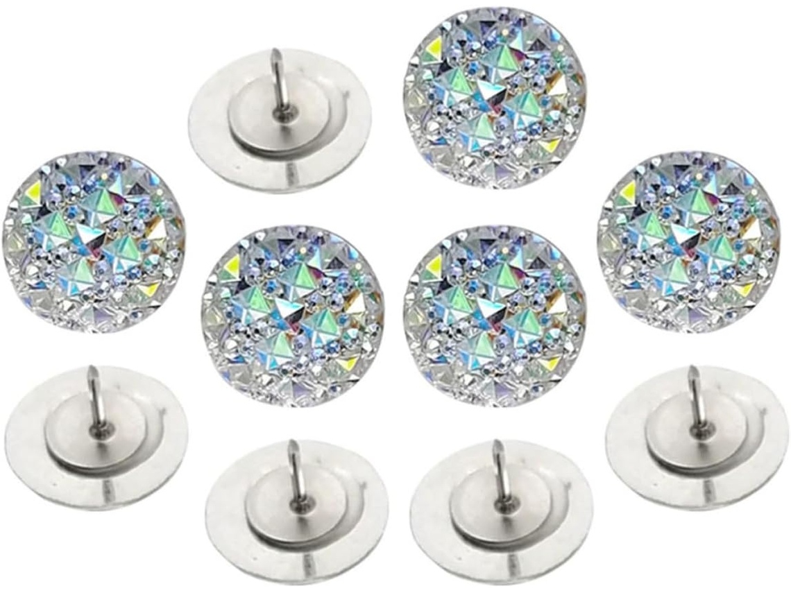 Conjunto De 10 Tachinhas Housoutil Multifuncionais, Imitando Gemas De Resina E Metal, Substituíveis E Delicates Para